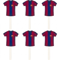 Toppers em formato de camiseta do FC Barcelona - 6 unidades