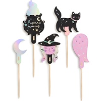 Palitos de Halloween para cupcakes 14 cm - PartyDeco - 6 unid.