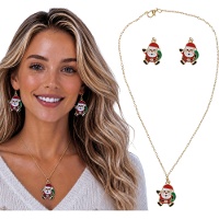 Conjunto de colar e brincos do Papai Noel