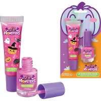 Conjunto infantil de esmalte e gloss labial framboesa