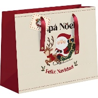 Sacola de presente 35 x 28 x 15 cm do Papai Noel