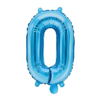 Balão número 0 azul de 35 cm - PartyDeco - 1 unidade