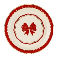 Pratos de 18 cm Laço de Natal - 6 unidades