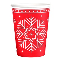 Copos de 270 ml de Inverno vermelho - 6 unidades