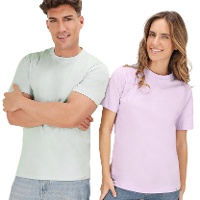 Camiseta de algodão 100% e 150 g em tons pastel para adulto - 1 unidade