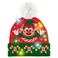 Gorro luminoso de duende natalino