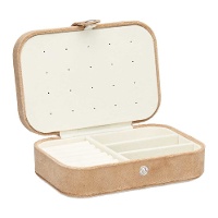 Porta-joias de viagem com 3 compartimentos e porta-anéis - 1 unidade.