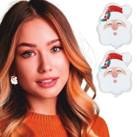 Brincos de Papai Noel sorridente - 1 par
