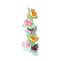 Bolachas de flor de rosa com folhas - Scrapcooking - 6 unid.