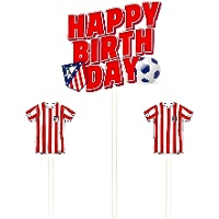 Toppers do Atlético de Madrid Happy Birthday - 3 unidades