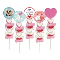 Espetada de marshmallows variados de São Valentim de 45 gr - 1 unidade