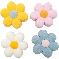 Marshmallows em formato de flor - 12 unidades (tons pastel)