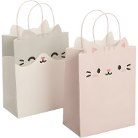 Sacola de presente 14 x 11,5 x 7 cm em forma de gato - 1 unidade