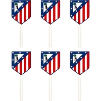 Toppers com escudo do Atlético de Madrid - 6 unidades