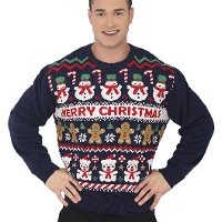 Camisola de Natal boneco de neve para homem