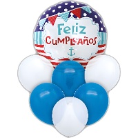 Bouquet Feliz Aniversário Marinheiro - 7 peças