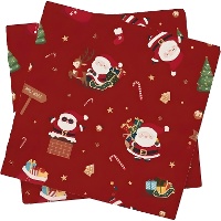 Guardanapos vermelhos com o Pai Natal, 16,5 x 16,5 cm - 20 unidades