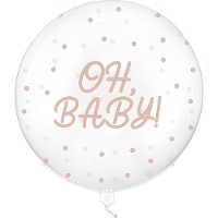 Balão Orbz transparente com bolinhas Oh Baby de 60 cm