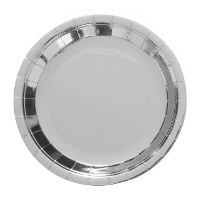 Pratos de cartão metálico de 23 cm - 6 unid.