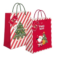 Saco de presente de Natal vermelho de 45 x 33 x 10 cm - 1 unidade