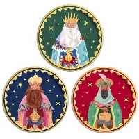 Pratos de 23 cm dos Reis Magos vintage - 6 unidades