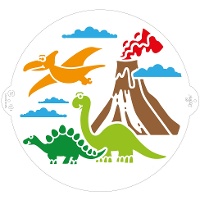 Stencil Dinossauros Pré-históricos 25 cm - Decorar