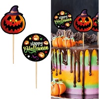 Palitos para cupcakes Happy Halloween 6 cm - 12 unid.