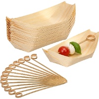 Pack para aperitivos com taças de 11,5 x 6,5 cm e espetos de 9 cm - 24 packs