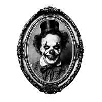 Decoração adesiva para parede de retrato de palhaço de 30 x 23 cm