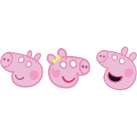Máscaras infantis da Peppa Pig - 6 unidades