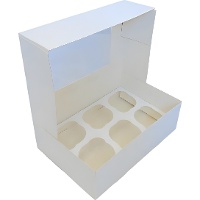 Caixa branca para 6 cupcakes - Azucren