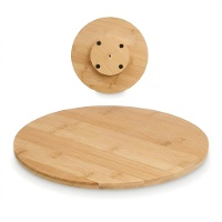 Bandeja giratória redonda de bambu - 30 cm, ideal para petiscos