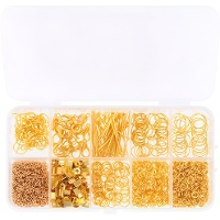 Kit de acessórios dourados para bijuteria - 831 peças