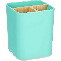 Porta-escovas de dentes em bambu com 3 compartimentos