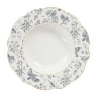 Prato fundo de 22,5 cm design Versalhes com borda dourada