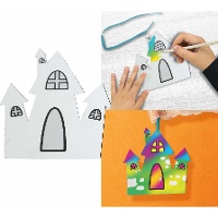 Halloween Scratch-Off Silhuetas para colorir - 6 peças