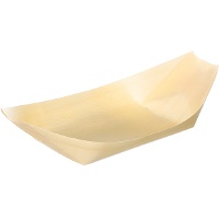 Tigelas ovais de madeira de 16,5 x 8,5 cm - 24 unidades