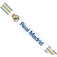 Faixa branca do Real Madrid com escudo e riscas