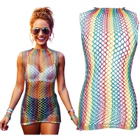 Camiseta de rede multicolorida