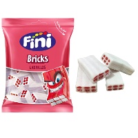 Tijolos de nata e morango - Fini Bricks - 90 gr