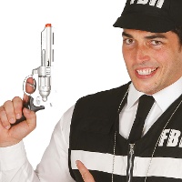Pistola FBI preta e prateada