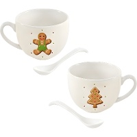 Canecas doces de Natal de 265 ml com colheres - 2 unid.