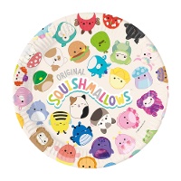 Pratos Squishmallows de 23 cm - 8 unidades
