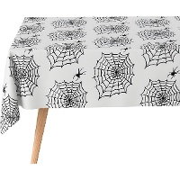 Toalha de mesa com teia de aranha e aranhas pretas 1,2 x 5 m