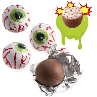 Olhos de chocolate com caramelo efervescente no interior - 5 unidades