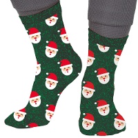 Meias infantis de Papai Noel com glitter - 1 par