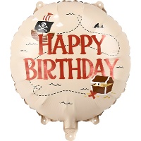 Balão de foil pirata Happy Birthday de 35 cm
