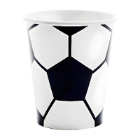 Copos de futebol preto e branco 260ml - 6 unid.