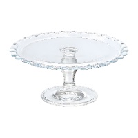 Suporte para bolos de 26,4 x 26,4 x 12 cm de vidro transparente