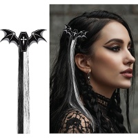Mecha de cabelo gótico com caixão, preto e branco
